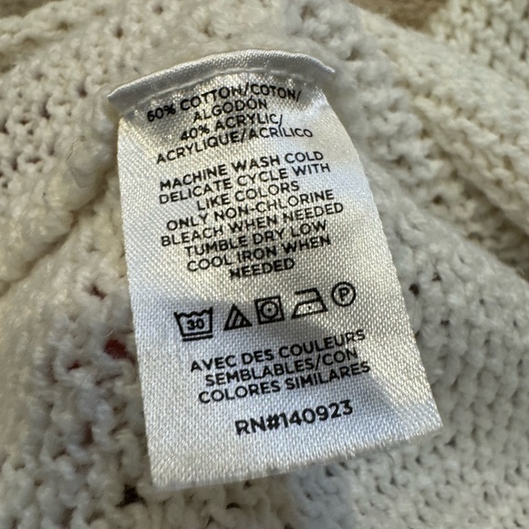 LOFT White Open Stitch Short Sleeve Polo Sweater Knit Top Large - Picture 10 of 10